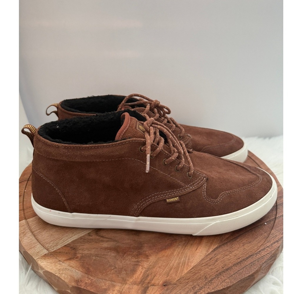 Element Men's Brown Suede‎ Chukkas Fleece Lined Mid Top Sneakers Size 13